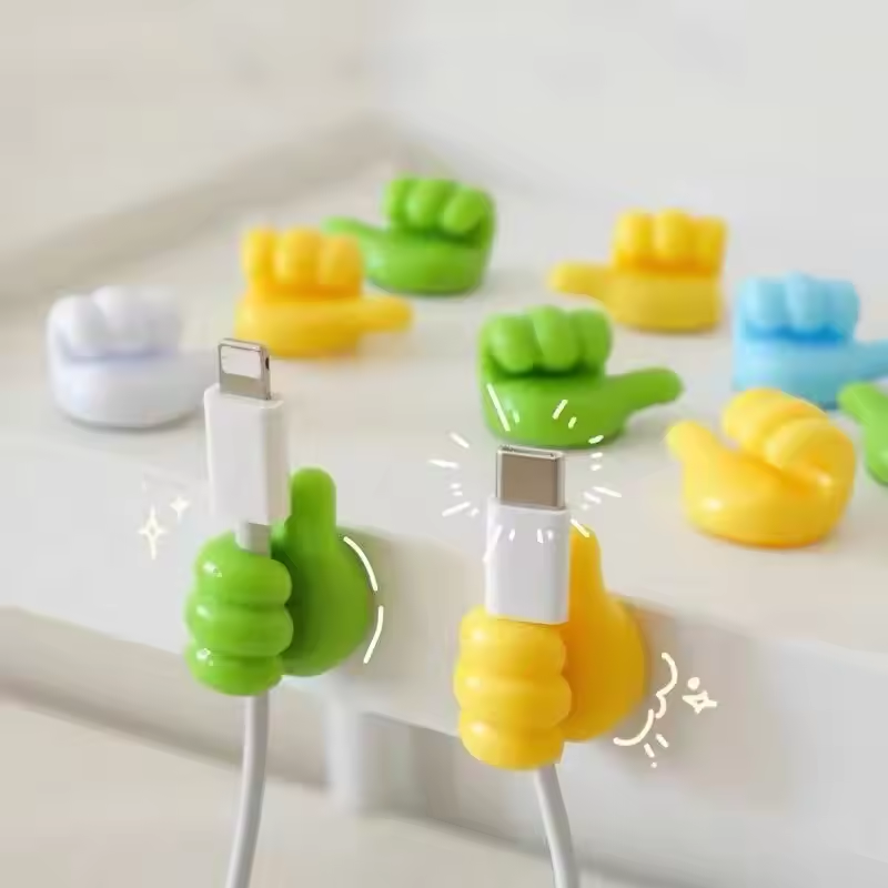 10pcs Wall Hooks Silicone Thumb Self-Adhesive Thumb