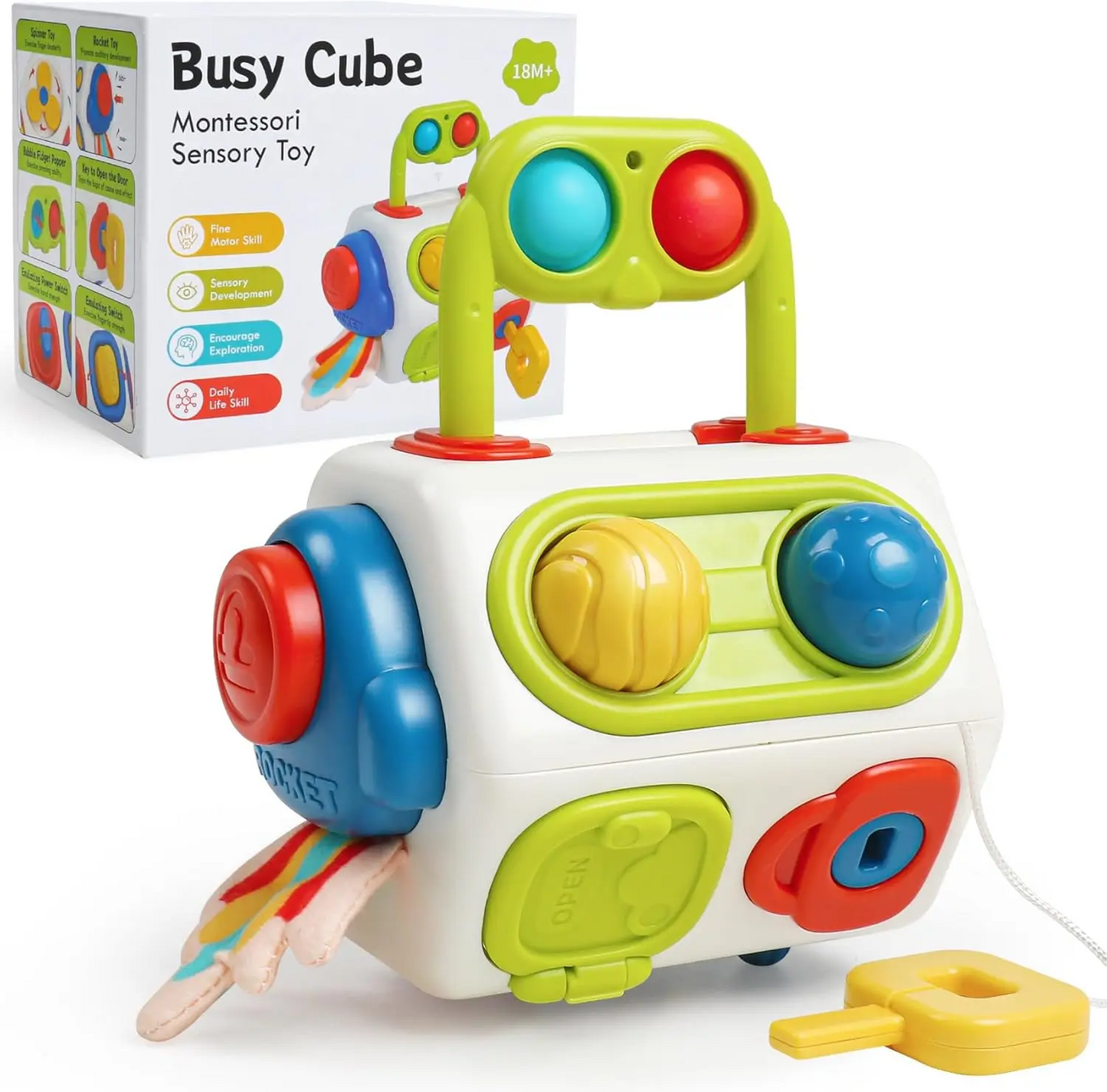 Montessori Busy Cube Toys for Toddler Sensory Activities