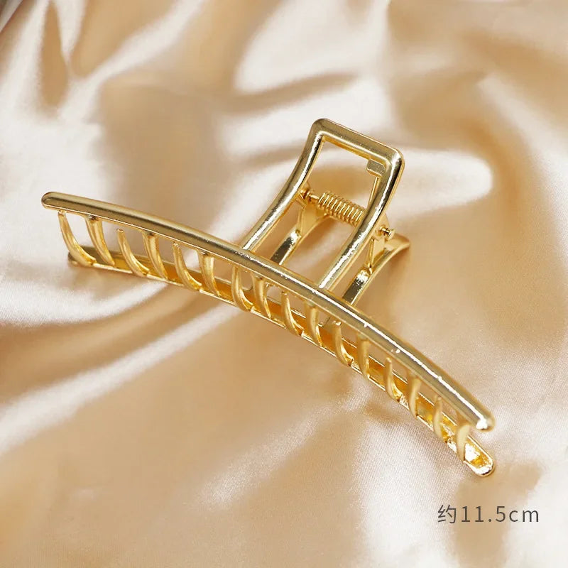 Fashion Simple Gold Hair Claw Clip Butterfly