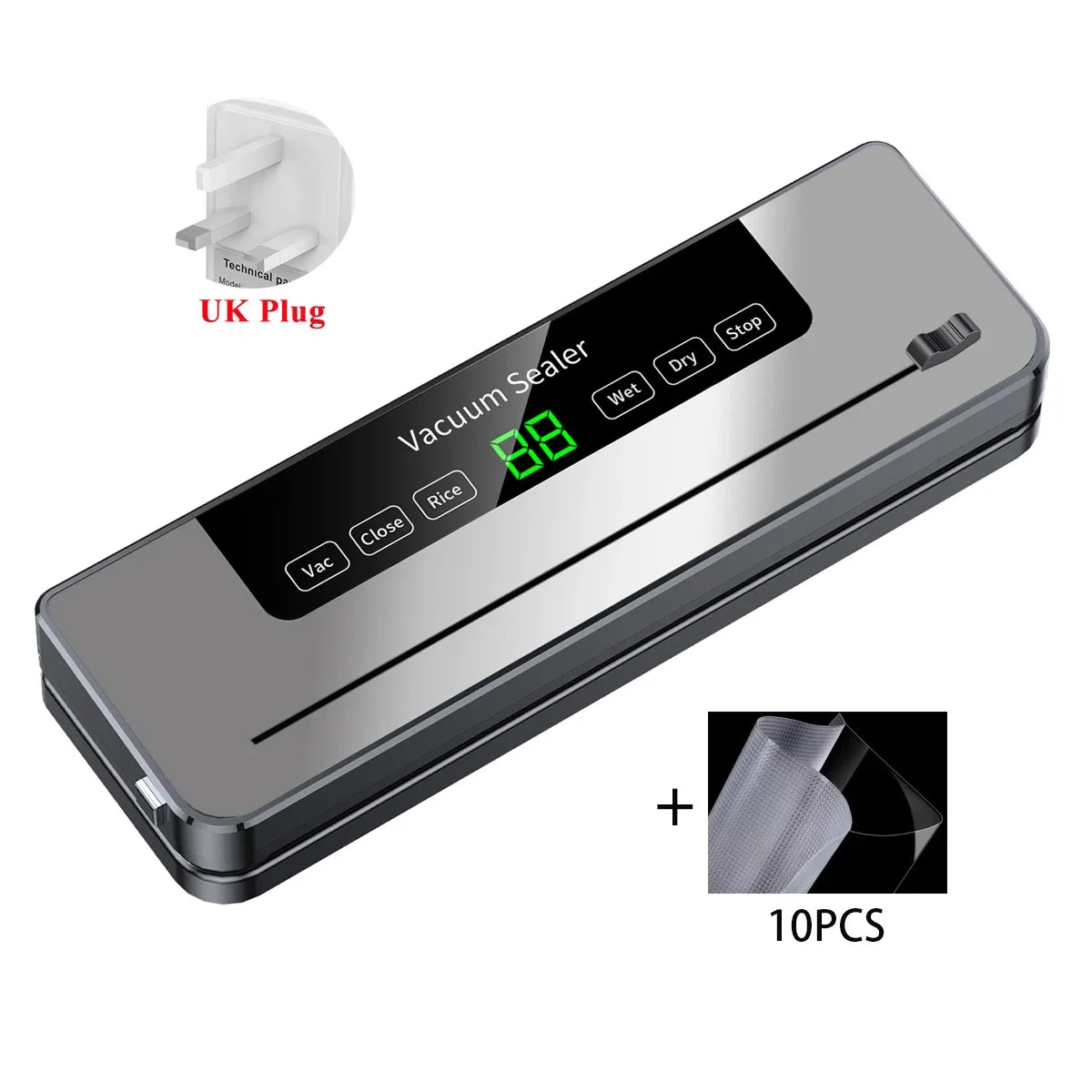 Electric Vacuum Sealer Built-in Cutter Kitchen Food Storage