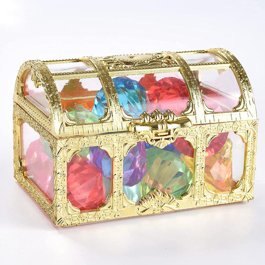 Vintage Treasure Chest Storage Box Transparent Pirate Candy Jewelry