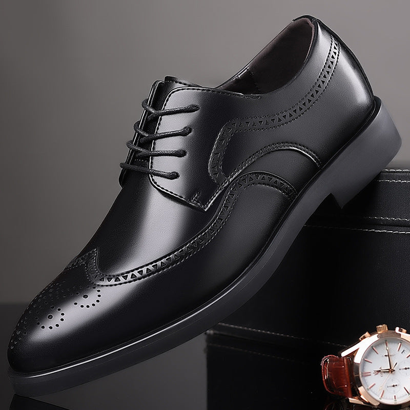 Men Classic Retro Brogues Men Lace Up Business Leather Shoes