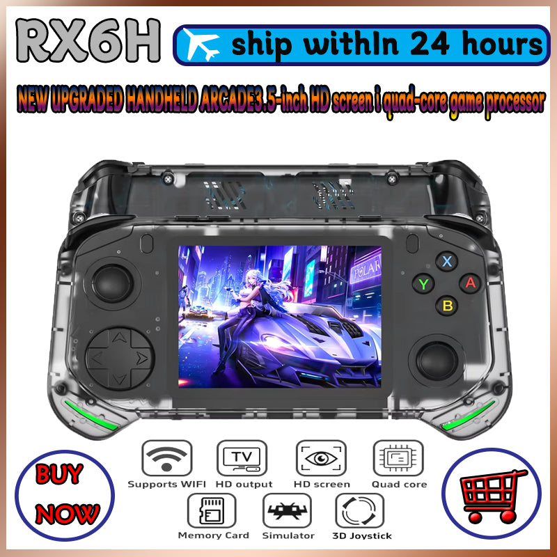 NEW RX6H Retro Handheld Game Console Linux System 3.5 Inch