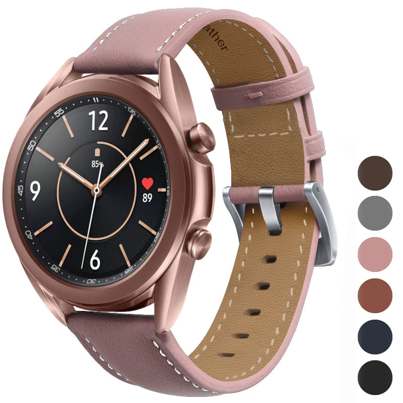 Leather Strap for Samsung Galaxy Watch 3 41 45mm Gear S3 Frontier Bracelet