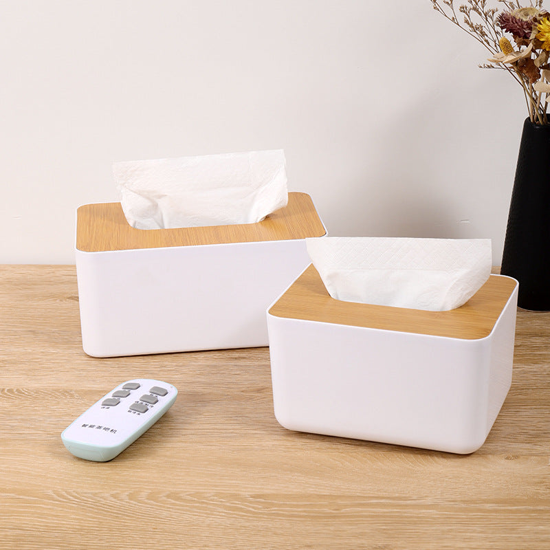 Japanese Simple Wooden Plastic Home Tissue Box