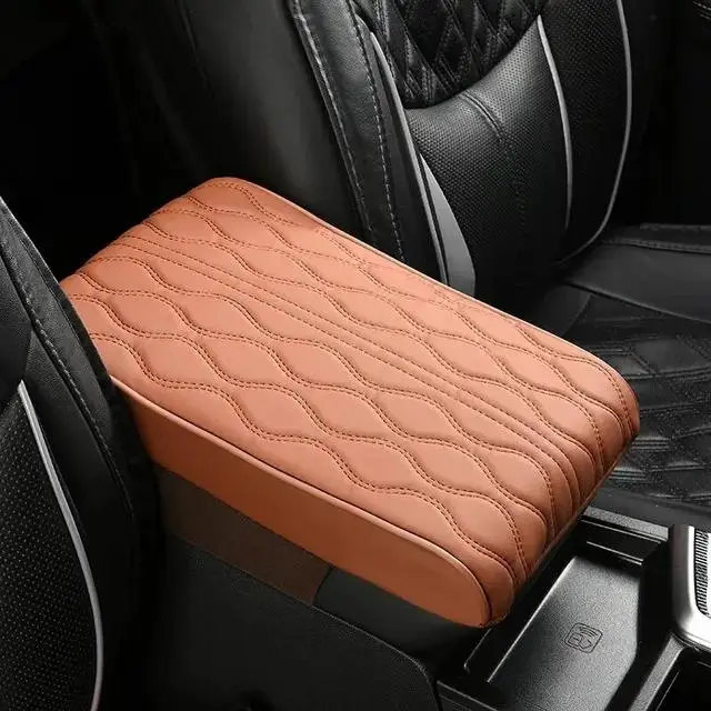 Wave Embroider PU Leather Car Armrest
