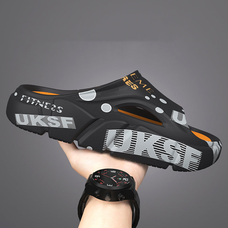 Summer Trend Mens Slippers Non-Slip Sandals Thick Soft Platform