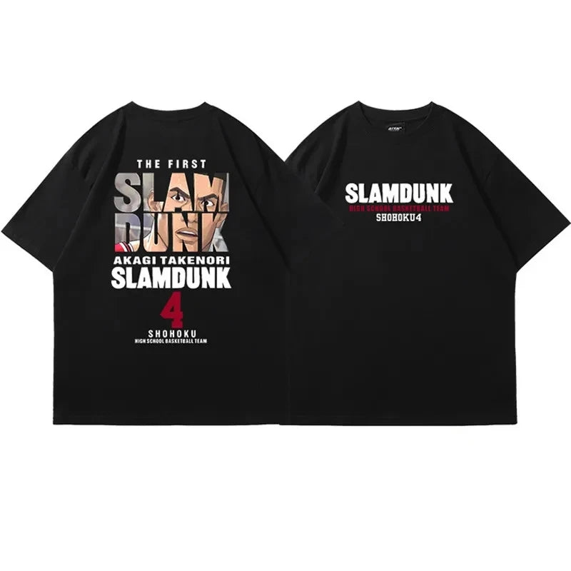 2024 Anime Slam Dunk Print T-Shirt Men's Oversized Japanese