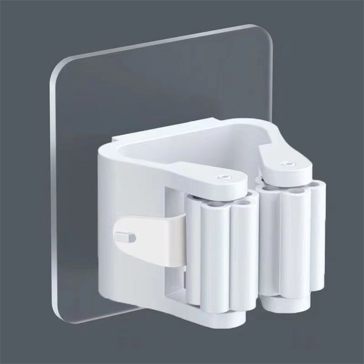 Multi-Purpose Hooks Adhesive Wall Hanging Mop Rack