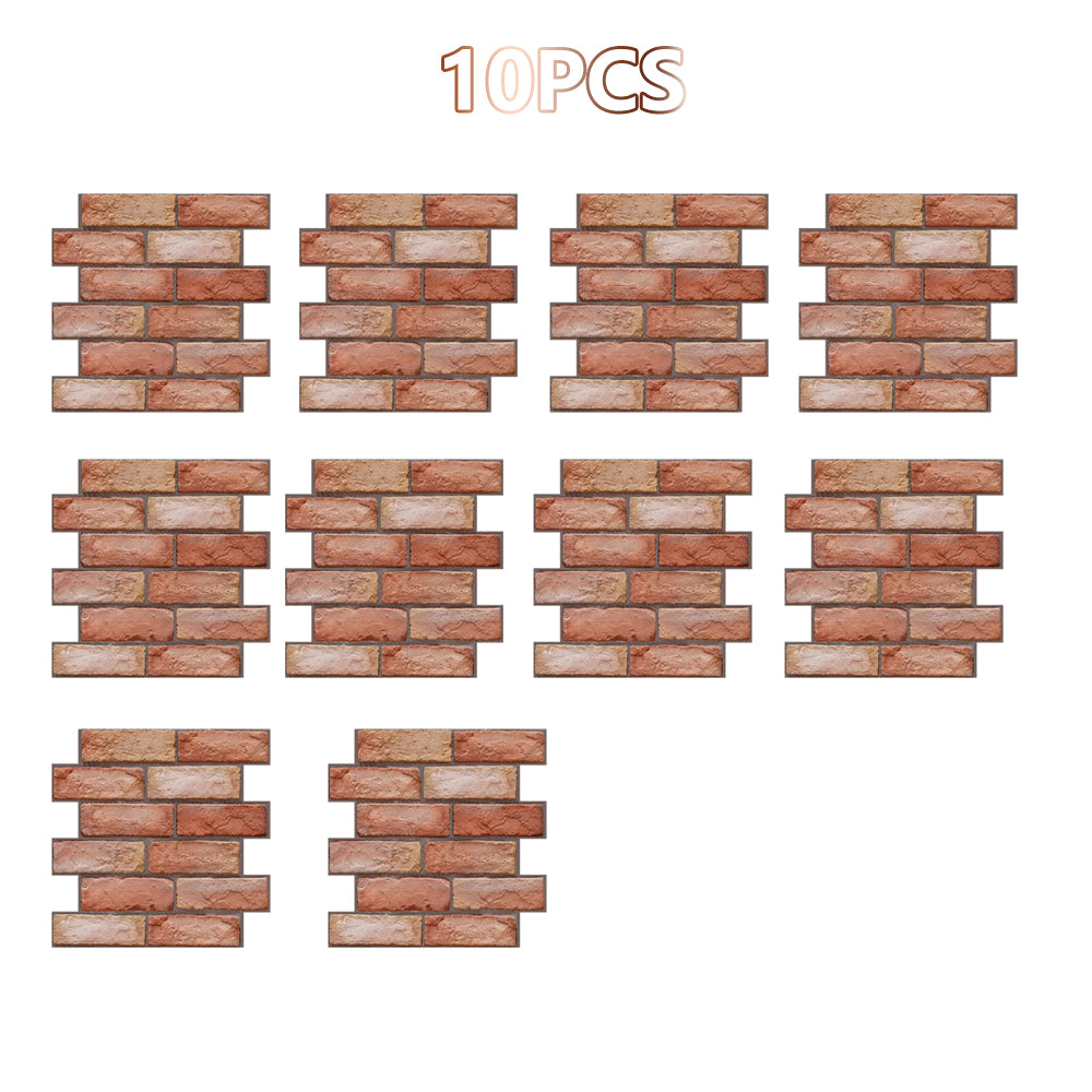 10Pcs Self Adhesive Waterproof 3D Wall Panels Peel and Stick Subway Tile