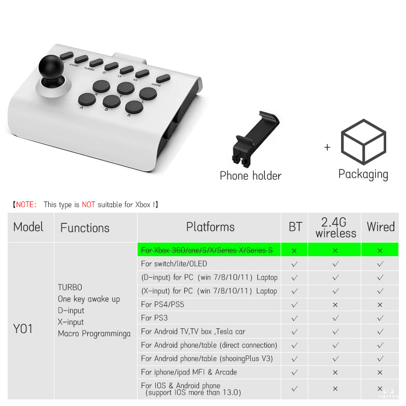 Arcade joystick Wireless Gaming Controller for PC/Android/ios/Switch/PS3/PS4 Fighting Game
