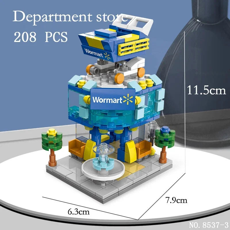 To Assemble Mini City Commercial Street Decoration Model