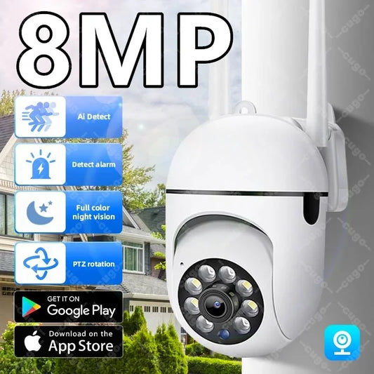 Wifi Surveillance Camera 8MP Wireless Security PTZ IP Camera HD Color