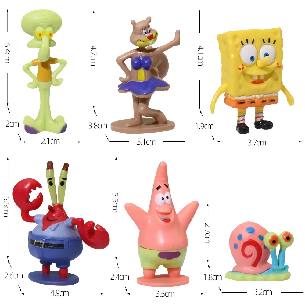 Anime Spongebobs Action Figures Cartoon Mini Dolls