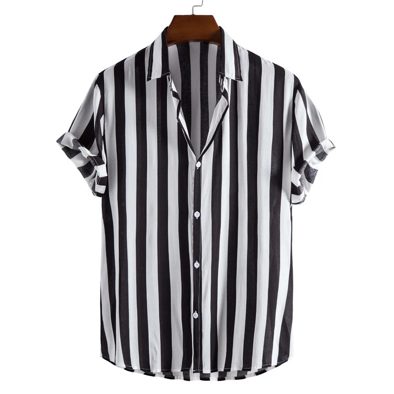Street Simplicity Stripe Print Men Women Shirts