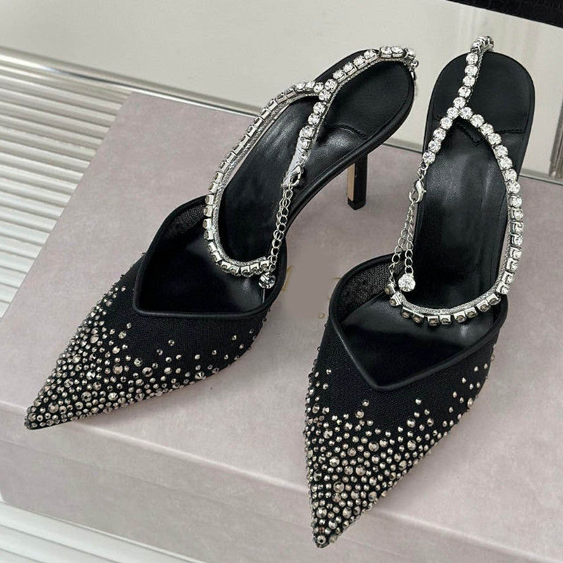 Star style Fashion Rhinestones Ankle Strap Women