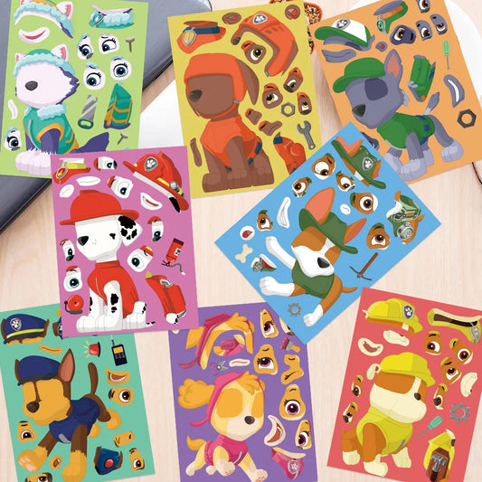 8Sheets PAW Patrol Chase Skye Puzzle Stickers