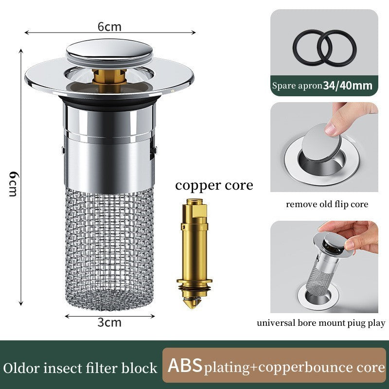 Stainless Steel Floor Drain Filter Washbasin Plug