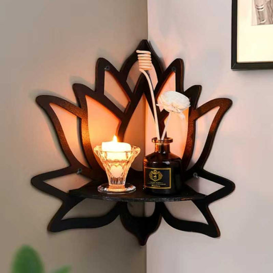 Wooden Lotus Hollow Decorative Rack Aromatherapy