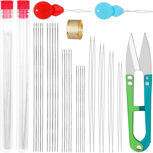 Stainless Steel Beading Needles Kit With Threader