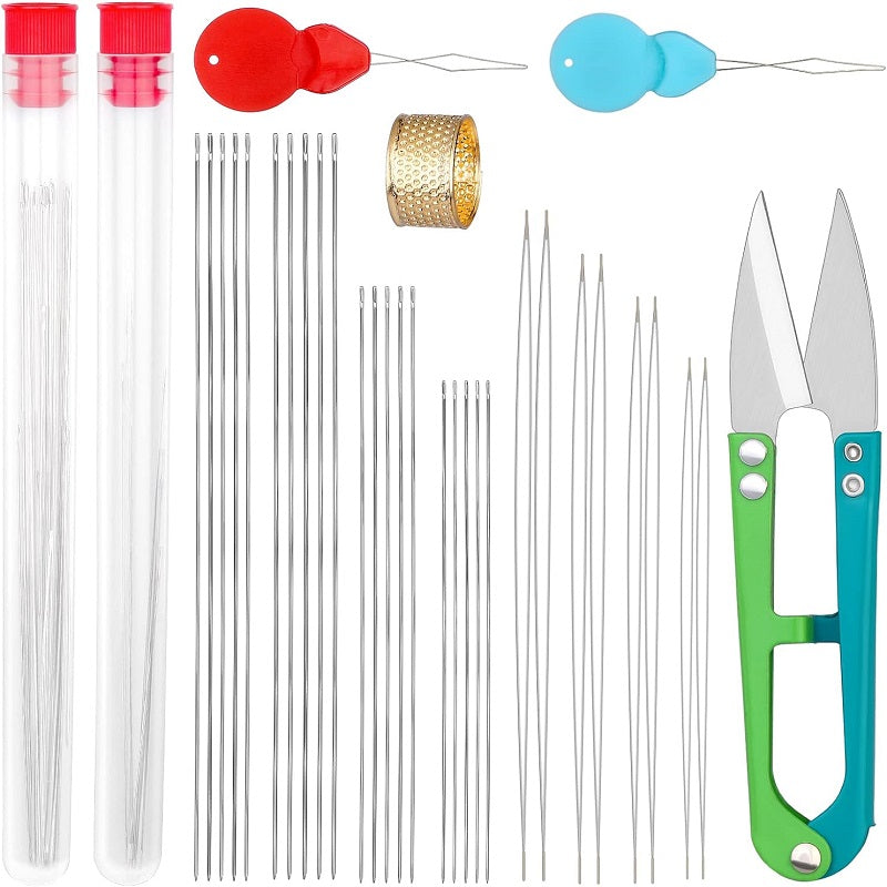 Stainless Steel Beading Needles Kit With Threader