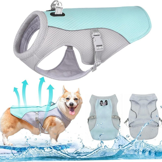 Summer Dog Cooling Vest Harness Reflective Quick Release Hot Pet Clothes