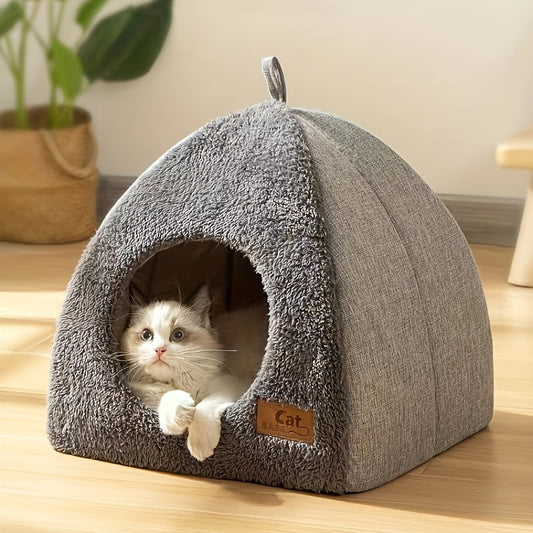 1pc Cozy Semi-enclosed Cat Bed