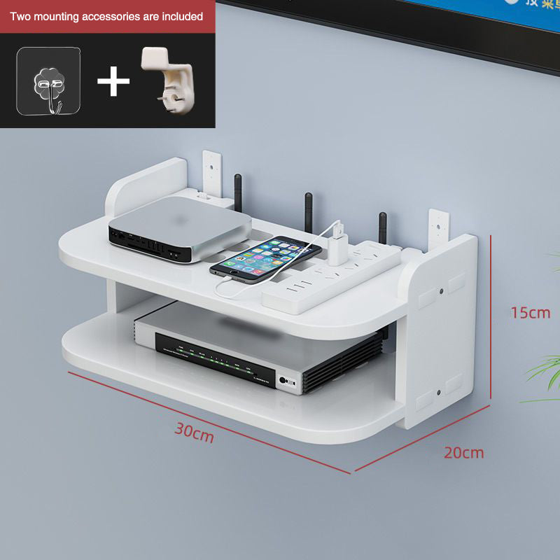 Wifi Hanging Shelf Router Power Strip Multi Outlet TV Set