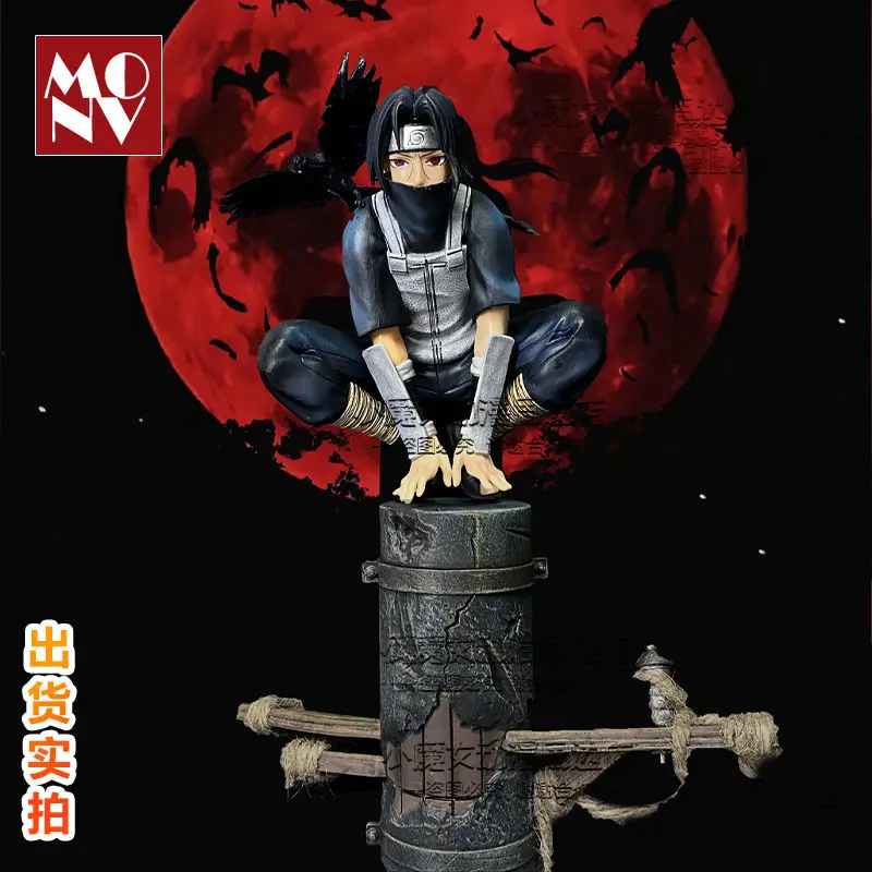 23cm Anime Naruto Anbu Uchiha Itachi Tsukuyomi Sharingan Squatting