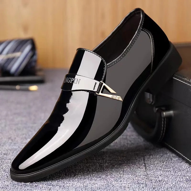 2025 Leather Shoes for Men Patent Leather Mens Casual