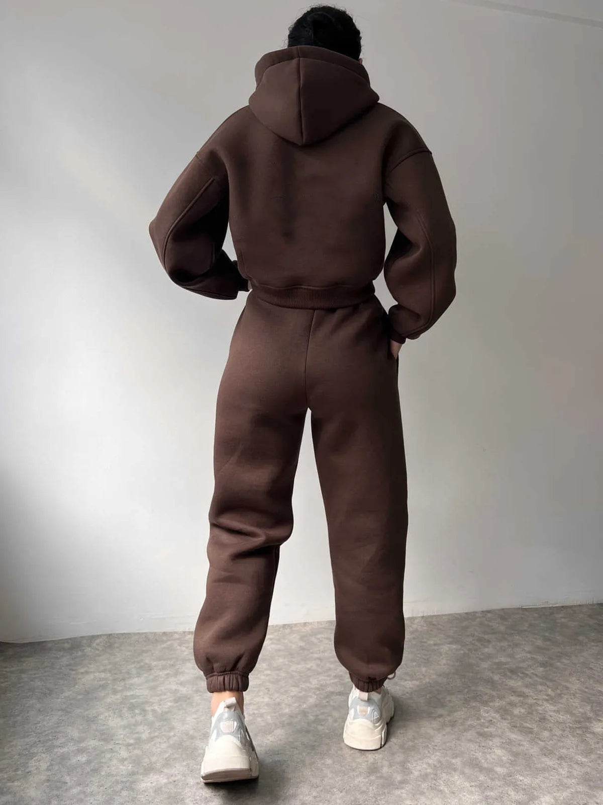 Fashionable Casual Hoodie And Sporty Pants Women's Set