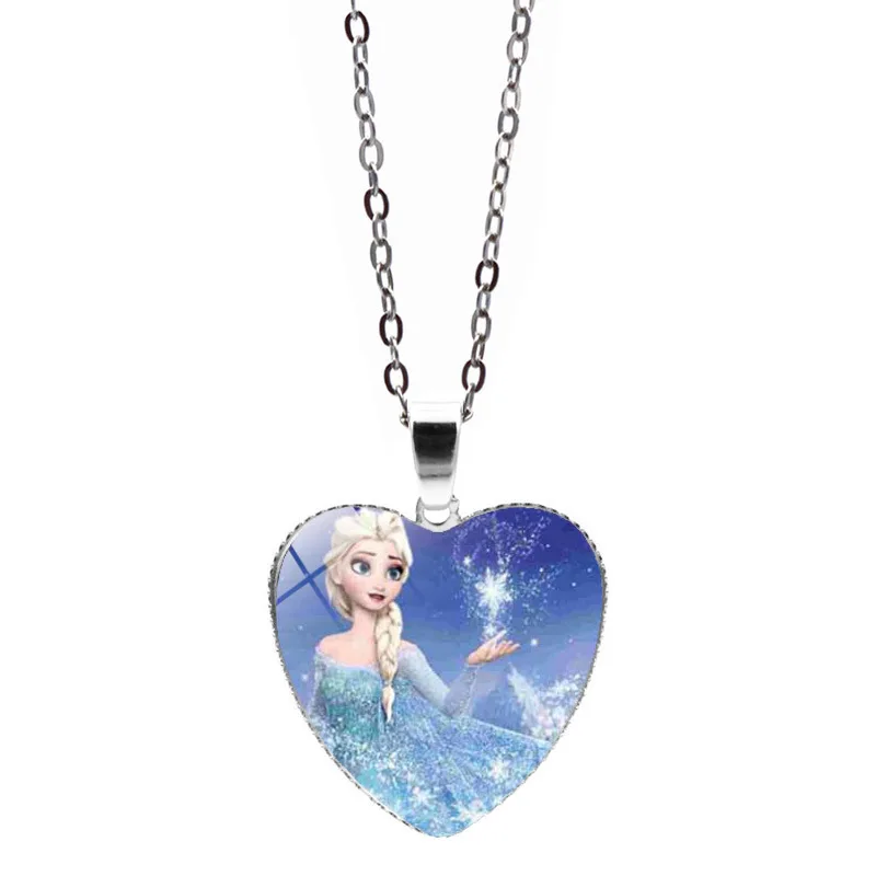 Disney Frozen Princess Necklace Children's Anime Figures