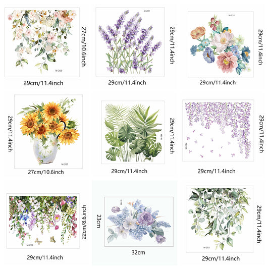 Green Plant Leaves Bathroom Toilet Sticker