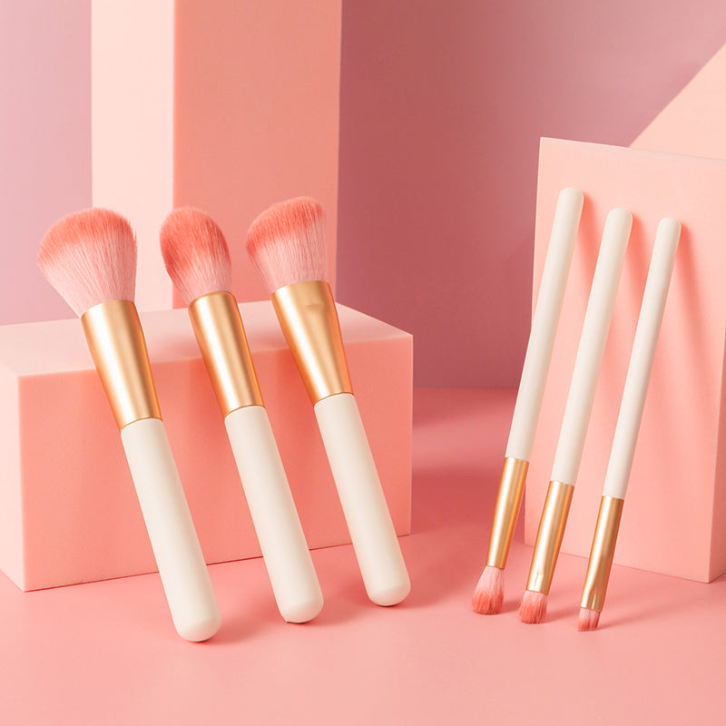 6pcs Luxury Travel Brush Set, Artist-Grade Synthetic Bristles for Seamless