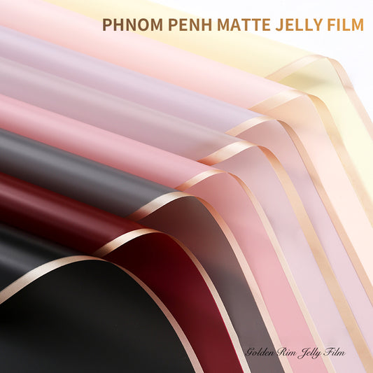 10 Sheets Flower Wrapping Paper with Golden Edges, Waterproof