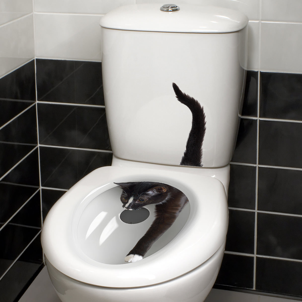 1PC Naughty Little Cat Toilet Wall Stickers Bathroom Decoration