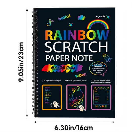 12 sheets/set of rainbow scratch-off books, art and craft