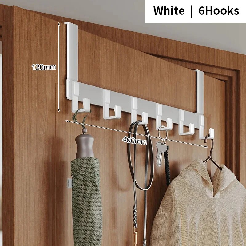 Hooks Over The Door 6 Hooks Home Bathroom Organizer Rack