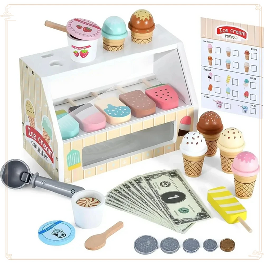 Wooden Ice Cream Pretend Toys Mini Food Children Toys