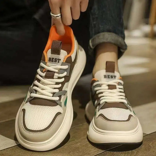 Men's Summer Breathable Mesh Sports Shoes Thick Bottom