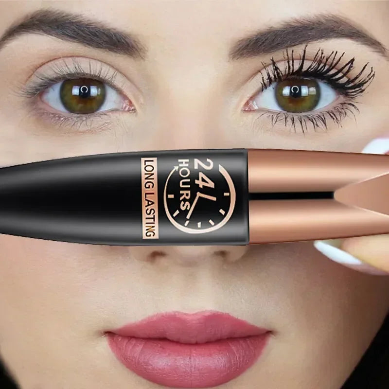 5D Waterproof Mascara Lengthens Eyelashes Extension Black Silk Fiber Mascara