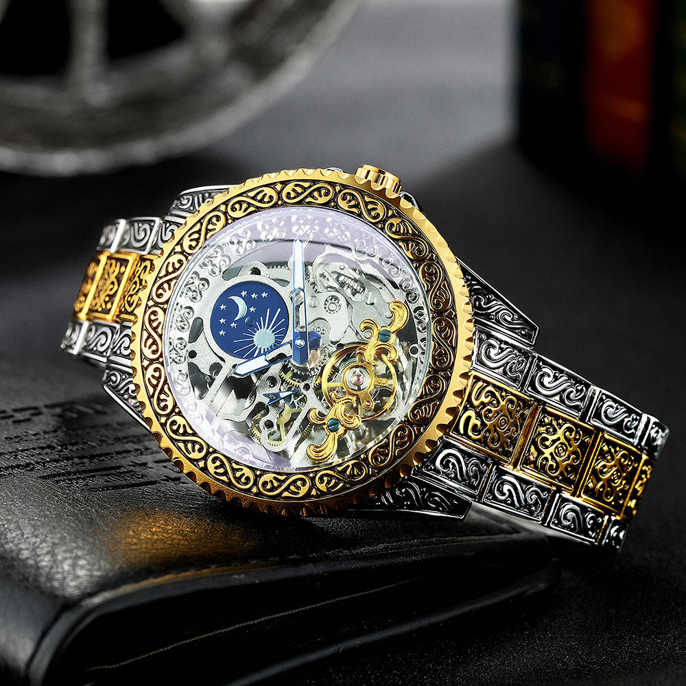 Forsining Luxury Gold Skeleton Mechanical Watch