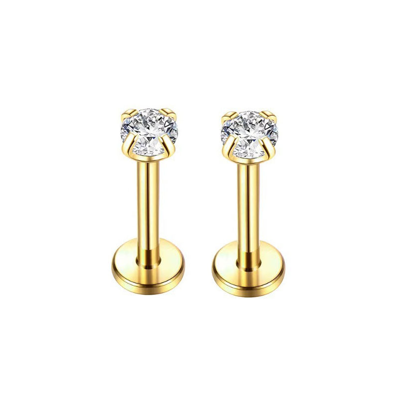 2pcs Stainless Steel Piercing Tragus Stud Earrings