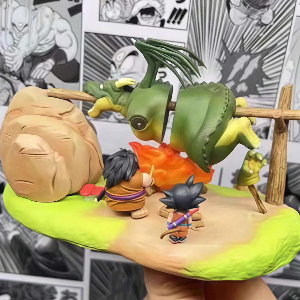 Anime Dragon Ball Figure Son Goku Yajirobe Barbecue Cymbal Figurine