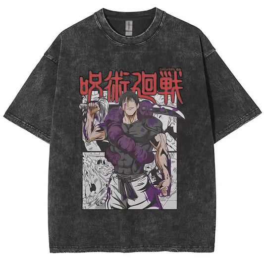 Anime Jujutsu Kaisen Gojo Satoru T Shirts Washed Men T shirt