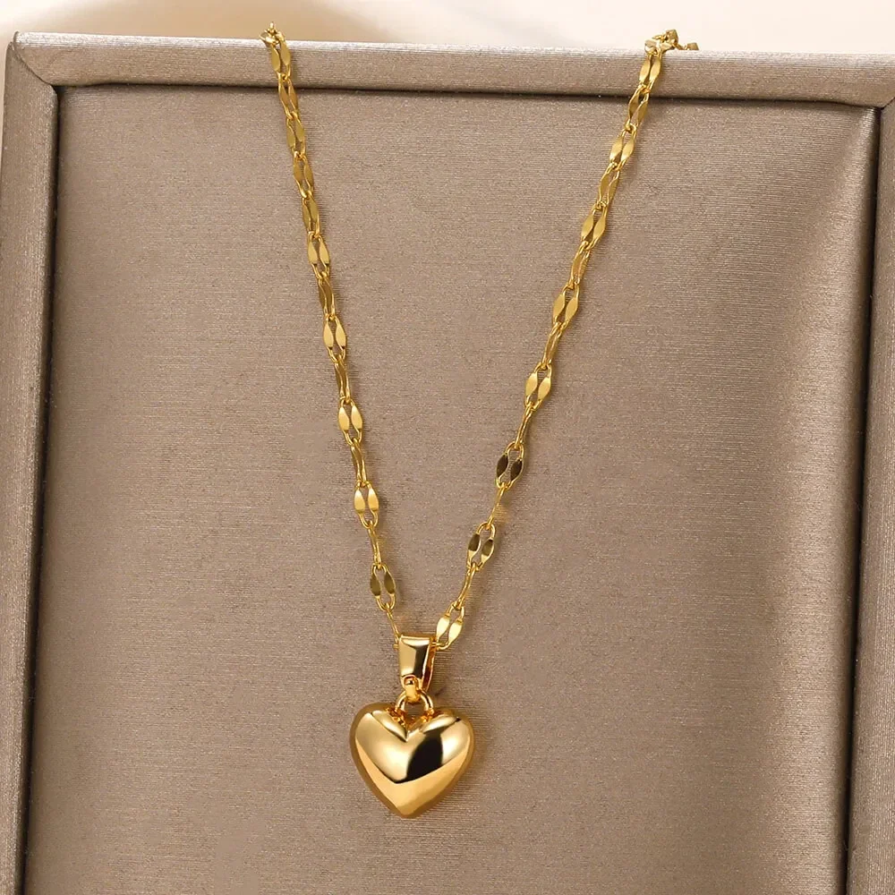 Stainless Steel Multilayer Heart Necklace For Women