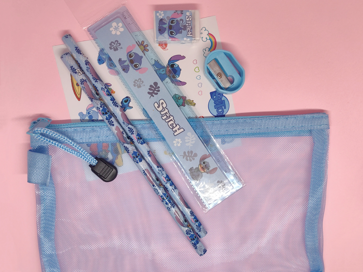 7pcs/Set Disney stitch DIY Stationery Bags