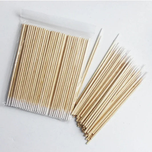 Nails Wood Cotton Swab Clean Sticks