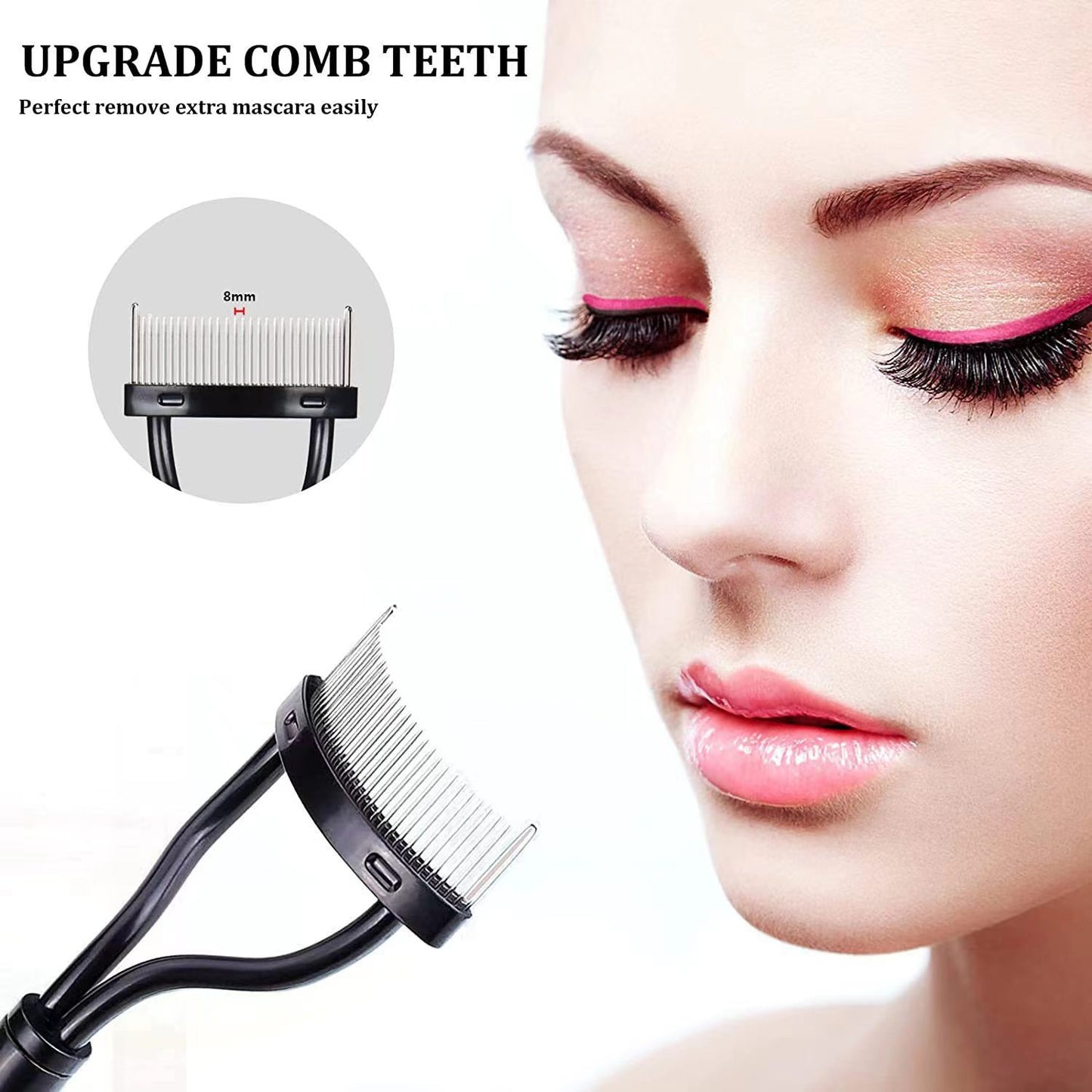 Eyelash Separator Metal Teeth Straight Eyelash Curler