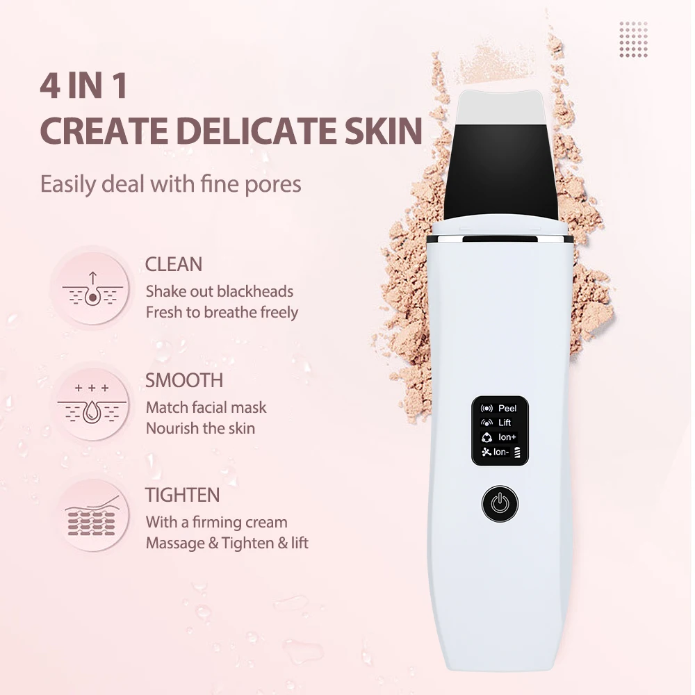 Ultrasonic Skin Scrubber Deep Face Cleaning